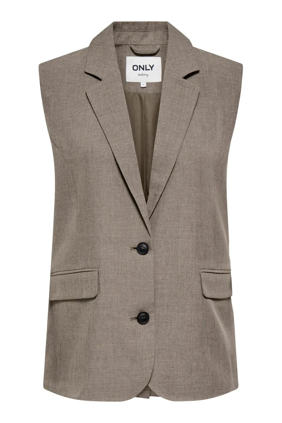 Only - Onllinda S/L Mel Oversize Waistcoat Tlr - 5090457 Major Brown Melange Veste 