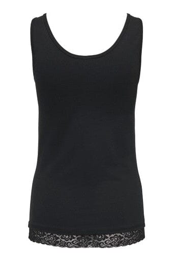 Only - Onllive Love S/L Tank Top Lace Detail - 5194536 Black Tone In Tone Lace Tank Top 