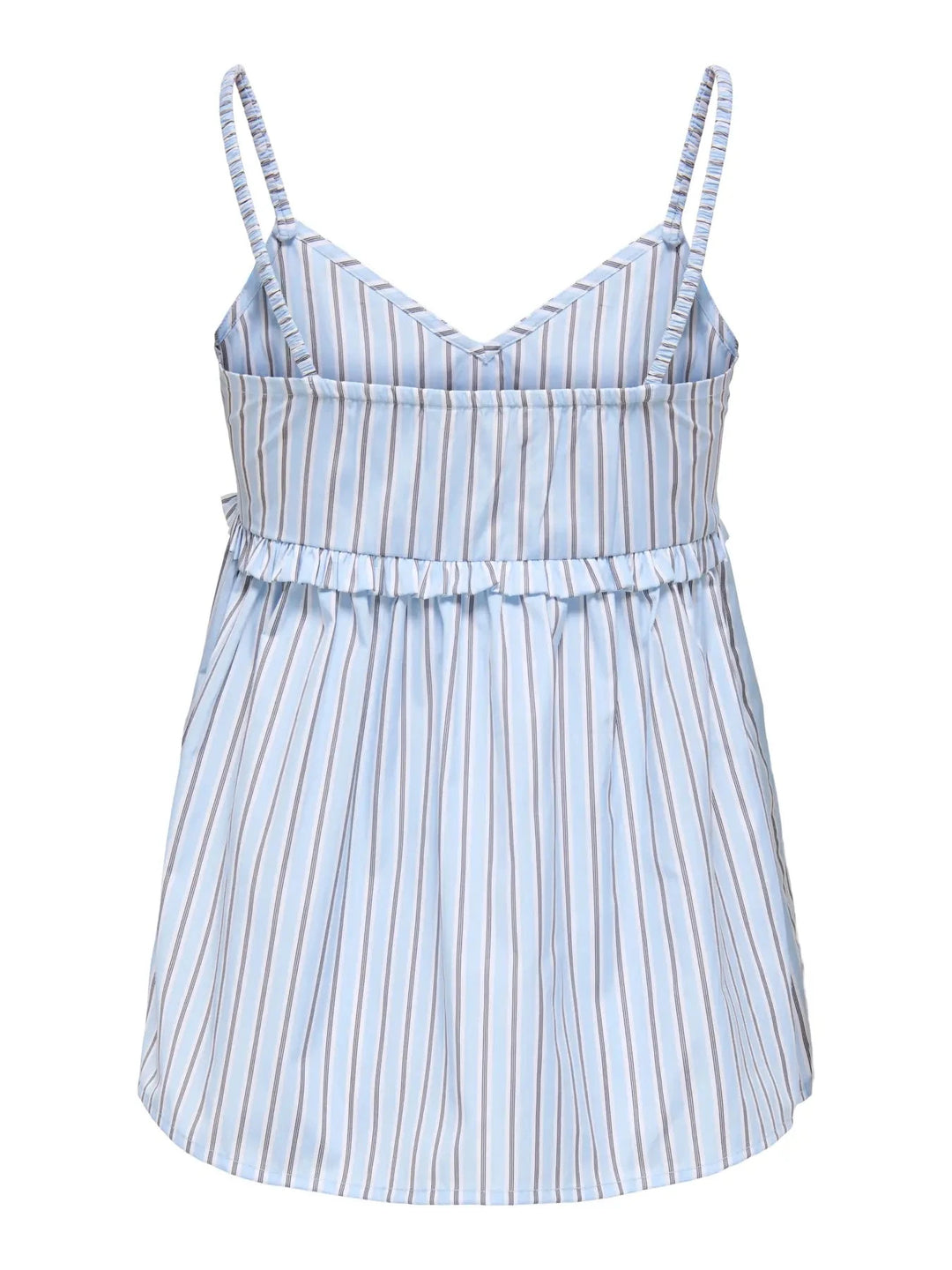 Only - Onlloris Strap Flowy Top - 5045018 Chambray Blue W. Bright White + Black Toppe 