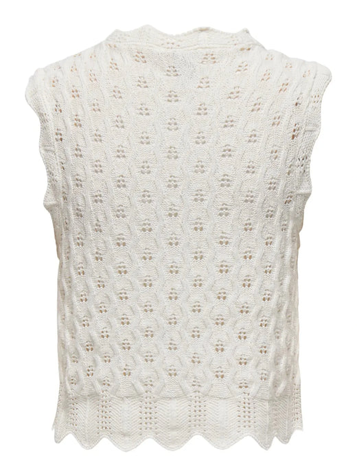 Only - Onlluna Sl O-Neck Tank Knt - 5066442 Cloud Dancer Veste 