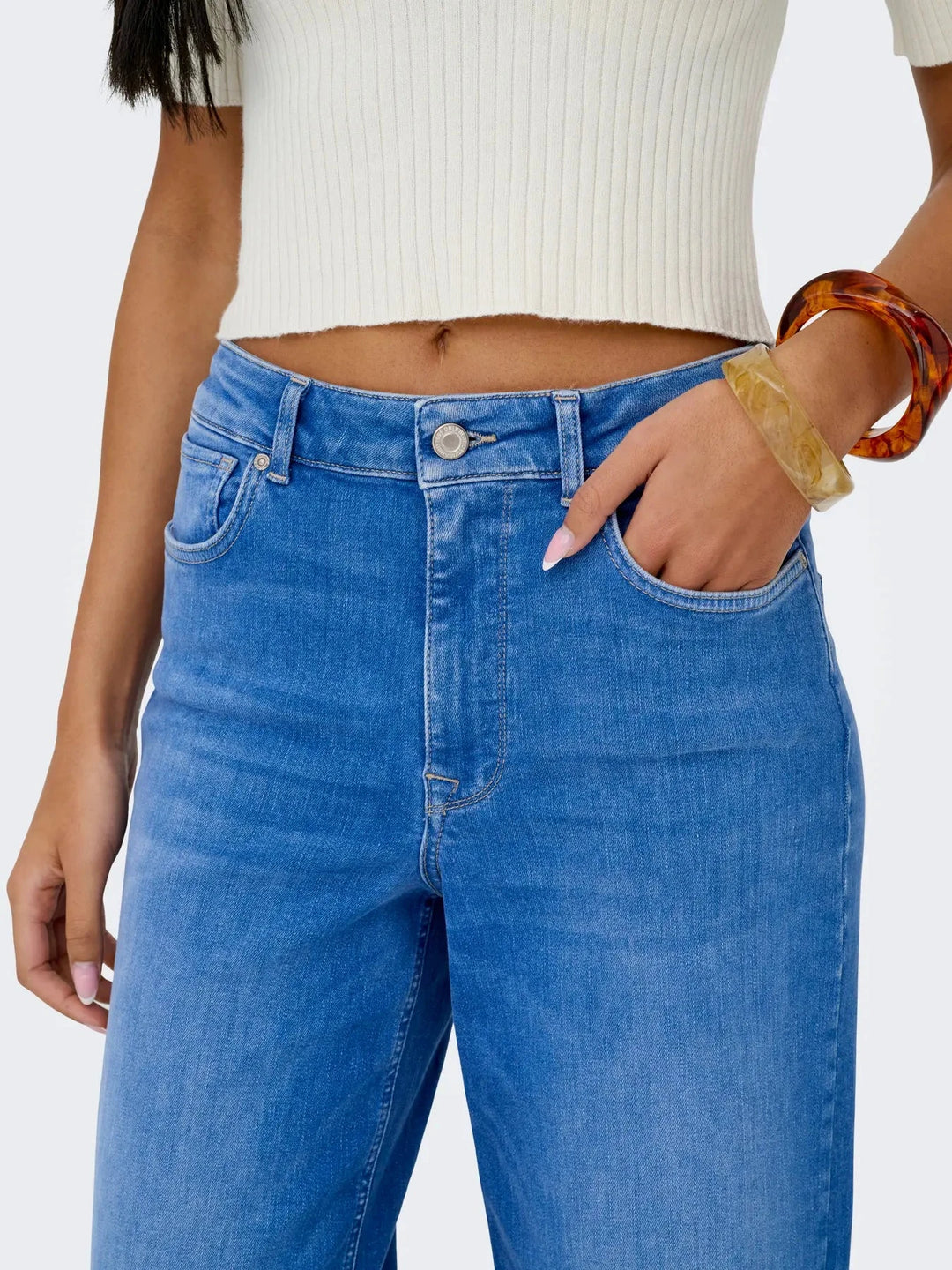 Only - Onlmadison Blush Wide Rea262 - 4902991 Special Bright Blue Denim Jeans 