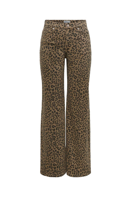 Only - Onlmadison Wide Animal Pant - 5049403 Otter W. Black Leo
