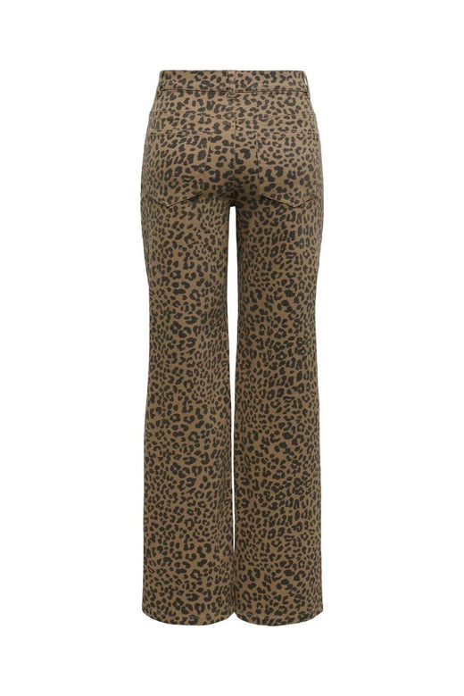 Only - Onlmadison Wide Animal Pant - 5049403 Otter W. Black Leo