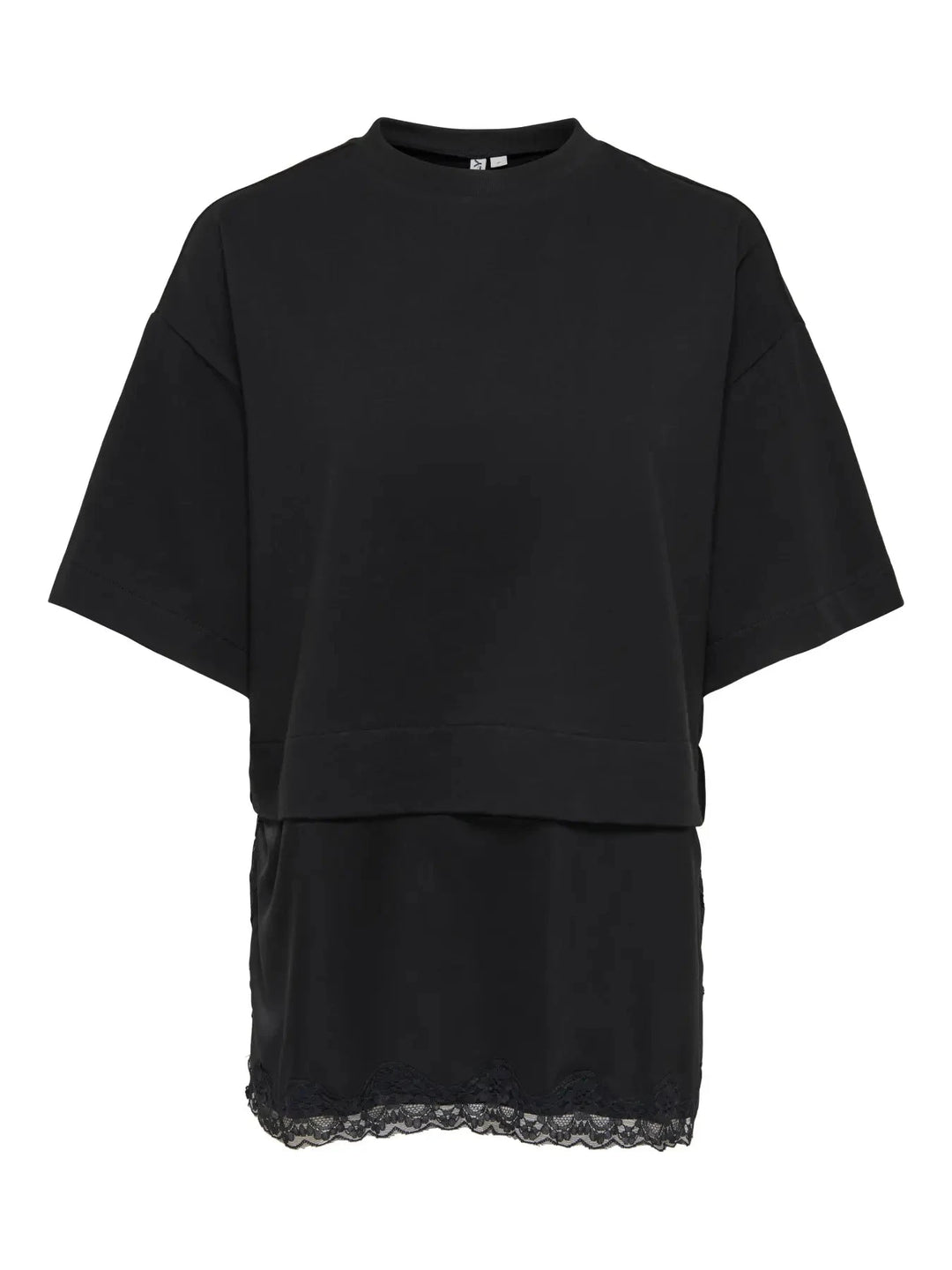Only - Onlmexa S/S Tee Lace Top - 5104053 Black T-shirts 