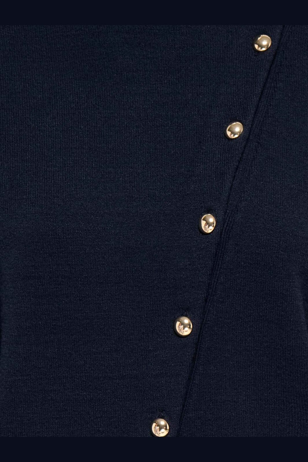 Only - Onlmio Ls Mockneck Utility Assym Knt - 5252816 Night Sky Gold Button