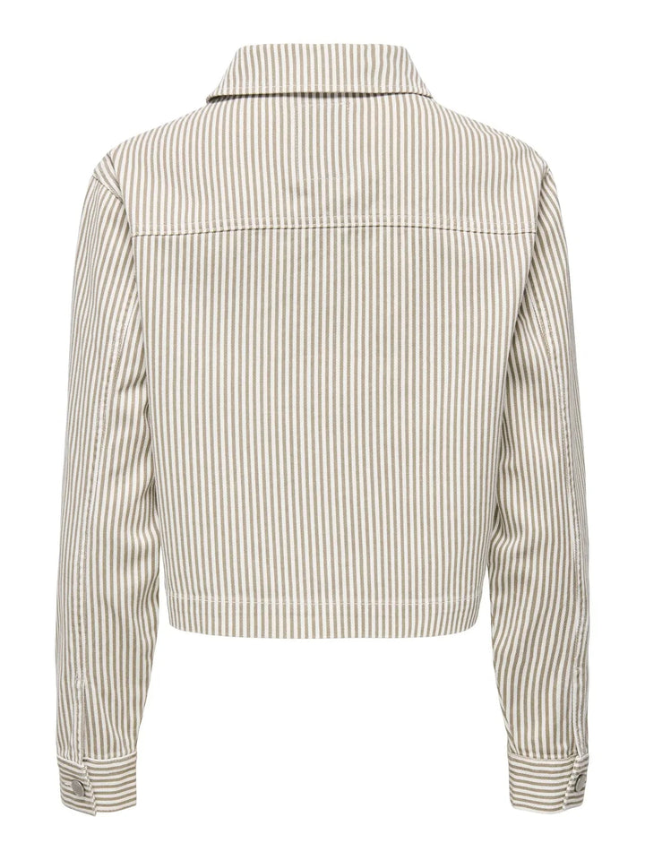 Only - Onlnaomi Stripe Jacket - 4907785 Winter Twig White Jakker 