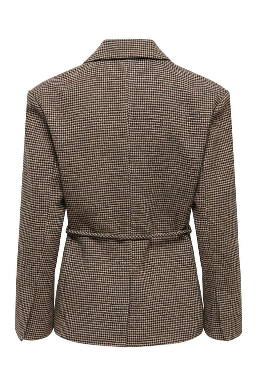 Only - Onlnella L/S Belt Check Blazer Cc Tlr - 5044953 Cornstalk Tobacco Brown/Black/Surf The Web