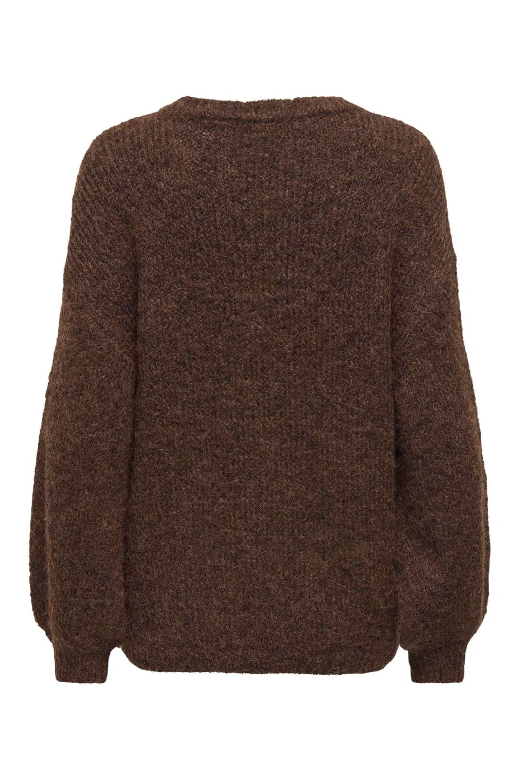 Only - Onlnellie Ls O-Neck Knt - 5072120 Coffee Bean Melange