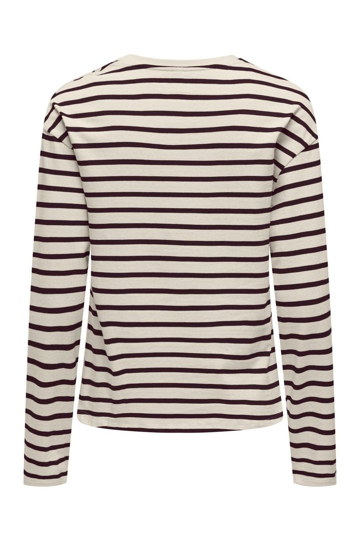Only - Onlnew Soph Life L/S O-Neck Top Box - 4935411 Birch Winetasting