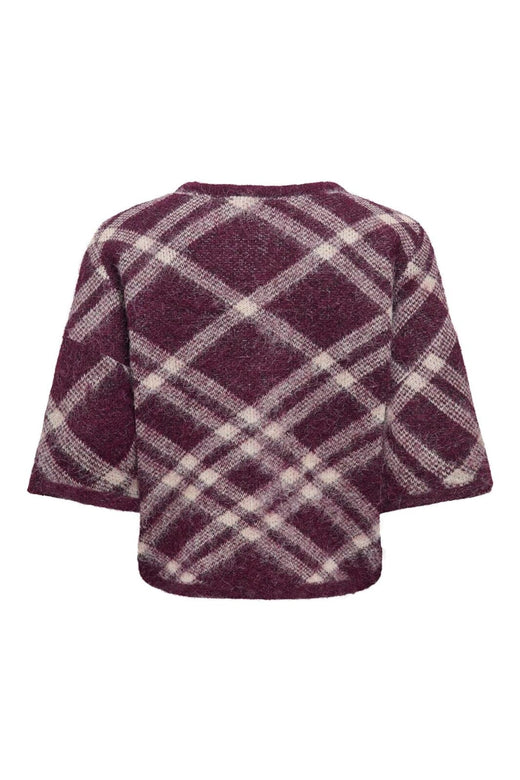 Only - Onlnoeme Ss Pattern O-Neck Knt - 5182114 Fig Check/Oatmeal/Mel