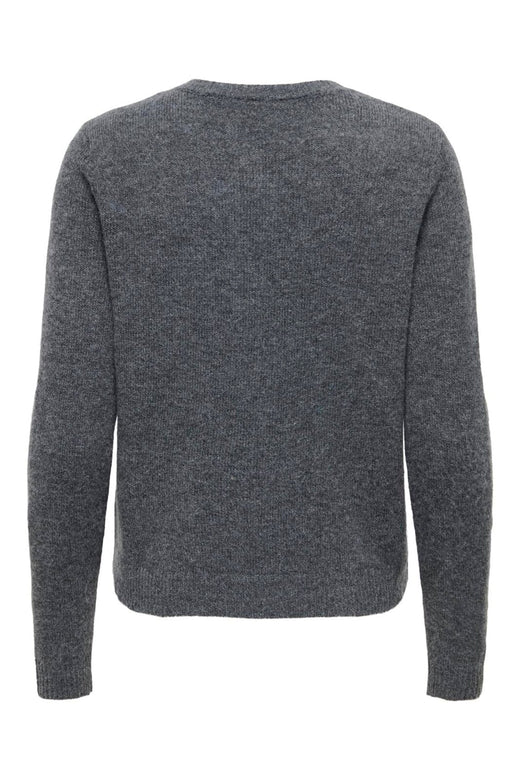 Only - Onlolivia Ls O-Neck Cardigan Cc Knt - 5084224 Dark Grey Melange Dtm Horn Button