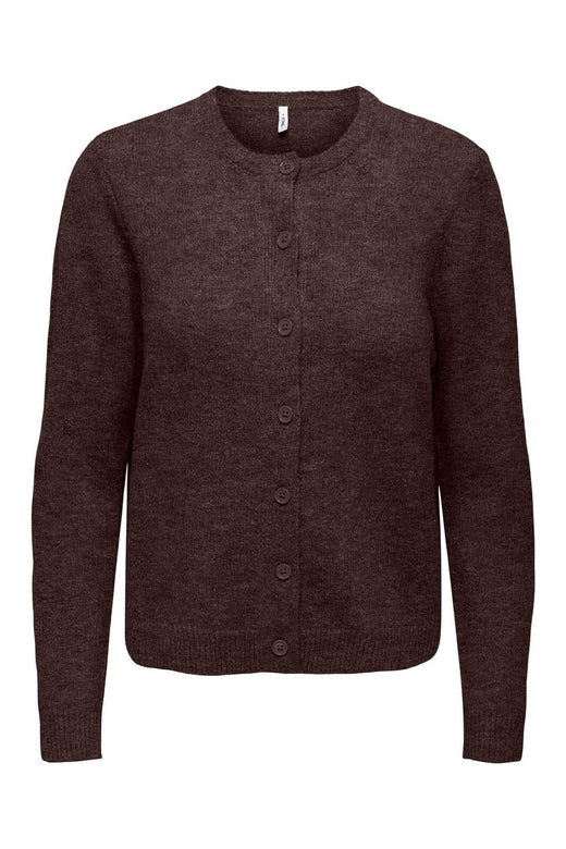 Only - Onlolivia Ls O-Neck Cardigan Cc Knt - 5101145 Mole Melange/Dtm Horn Button