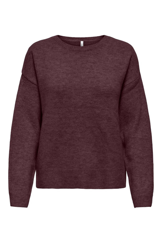 Only - Onlolivia Ls O-Neck Cc Knt - 5101133 Fudge Melange