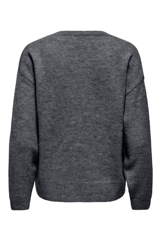 Only - Onlolivia Ls O-Neck Cc Knt - 5101135 Dark Grey Melange