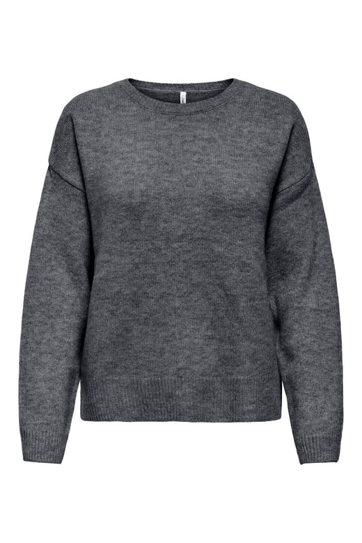 Only - Onlolivia Ls O-Neck Cc Knt - 5101135 Dark Grey Melange
