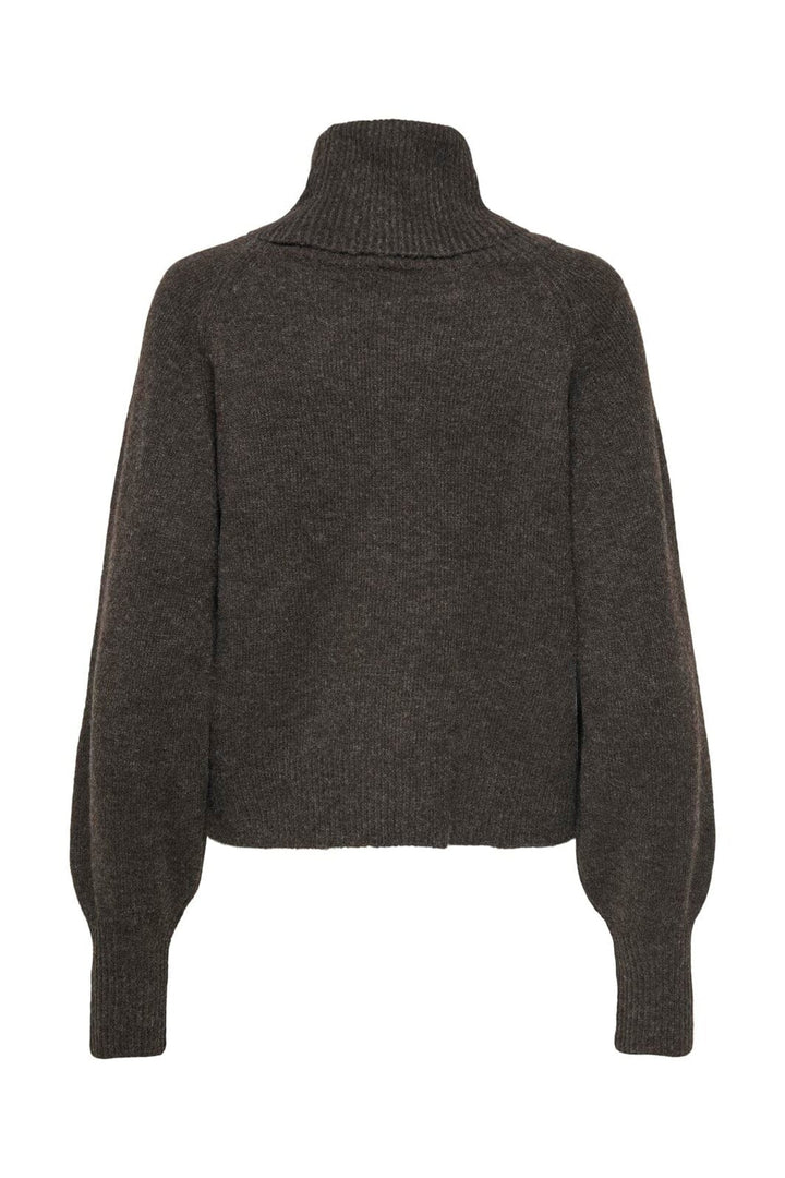 Only - Onlolivia Ls Roll Neck Cc Knt - 5091711 Mole Melange