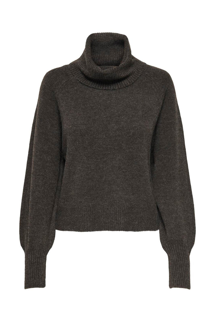Only - Onlolivia Ls Roll Neck Cc Knt - 5091711 Mole Melange
