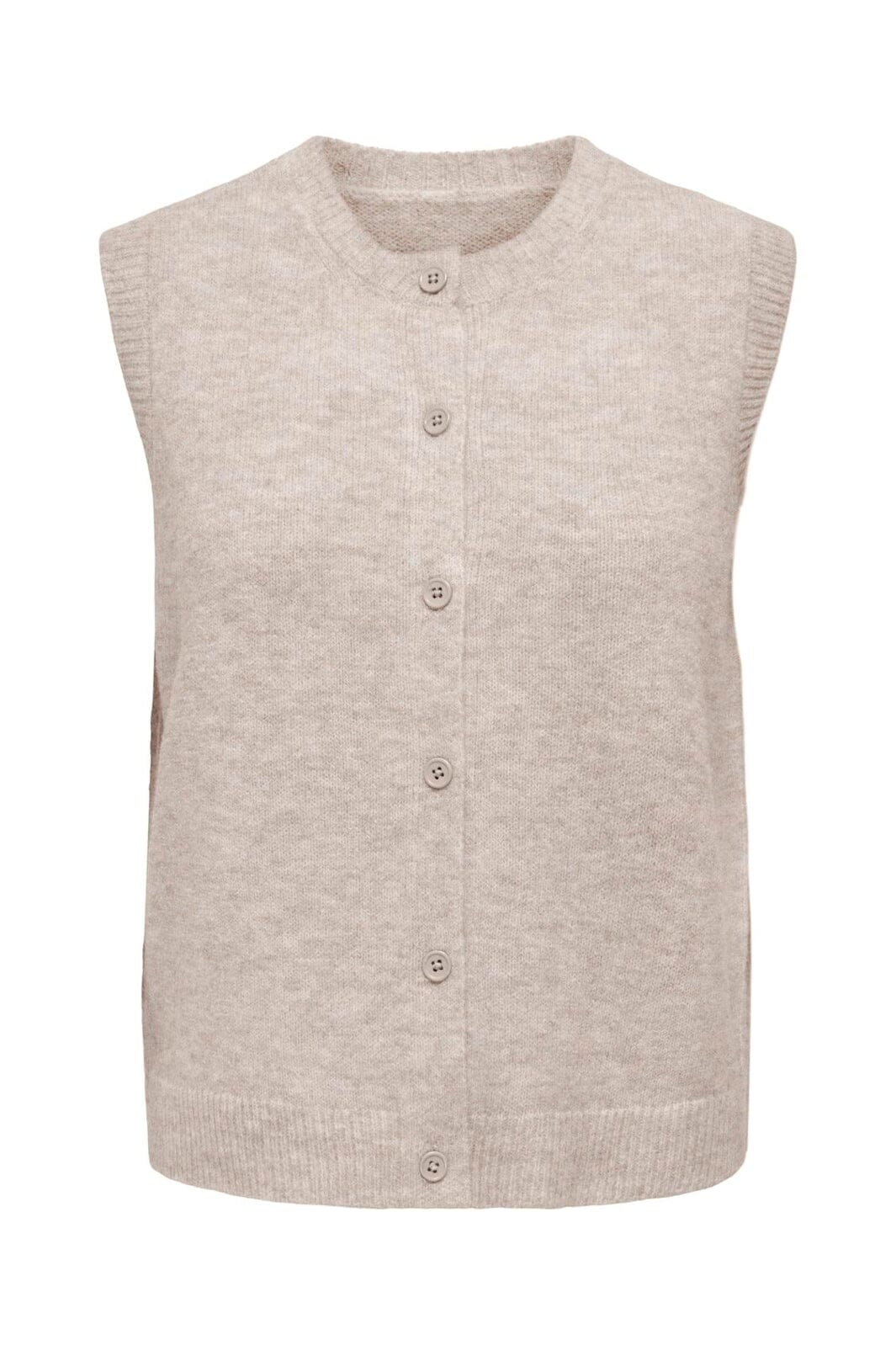 Only - Onlolivia Sl Button Vest Cc Knt - 5101156 Humus Melange/Dtm Button