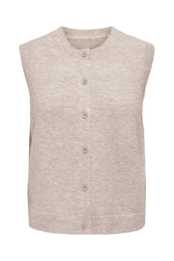 Only - Onlolivia Sl Button Vest Cc Knt - 5101156 Humus Melange/Dtm Button