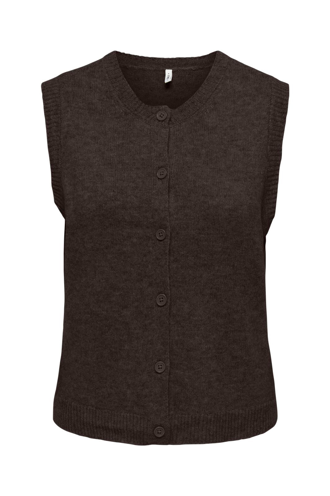 Only - Onlolivia Sl Button Vest Cc Knt - 5101157 Mole Melange/Dtm Button