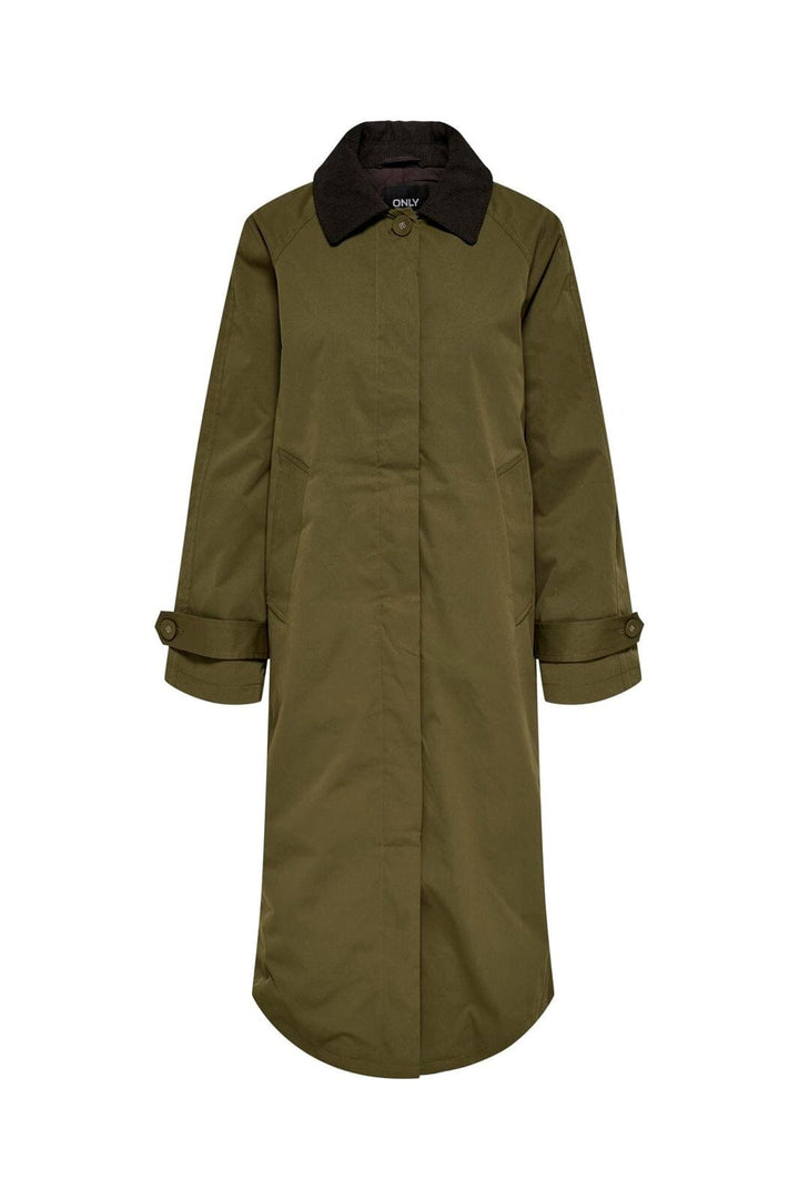 Only - Onlorchid Cord Mix Coat - 5020240 Dark Olive Chocolate Torte