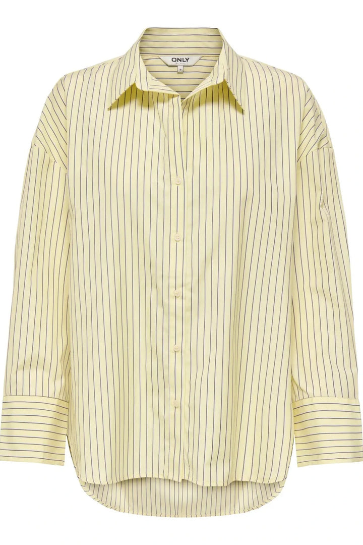 Only - Onloregon Alva Ls Reg Shirt - 4950345 Sunlight Black Skjorter 