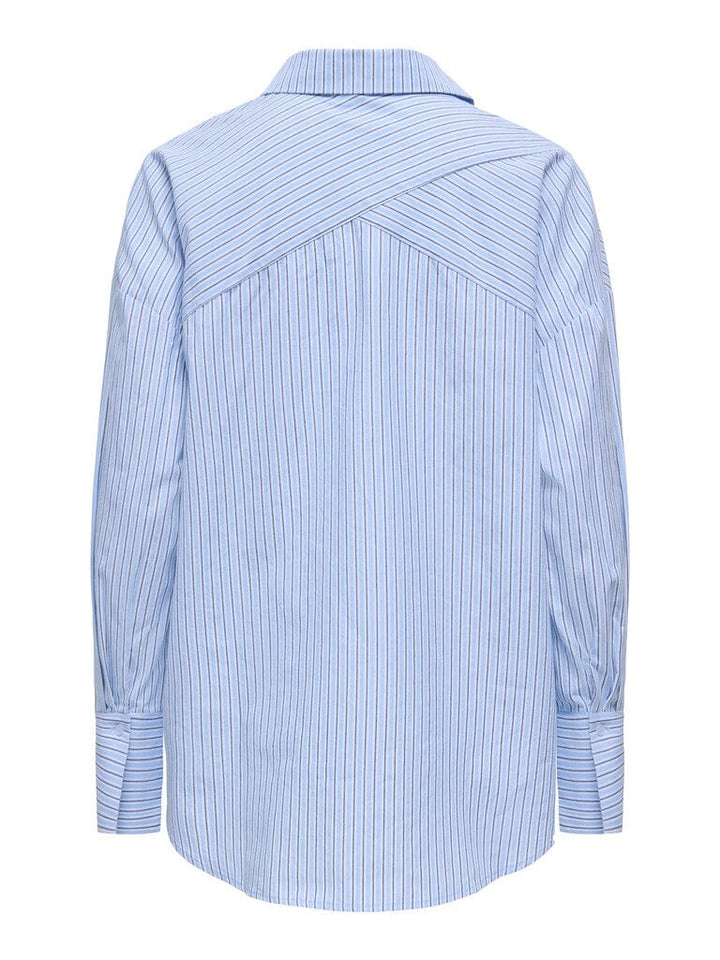 Only - Onloregon Assy L/S Shirt - 5083682 Serenity Bright White+Black Skjorter 