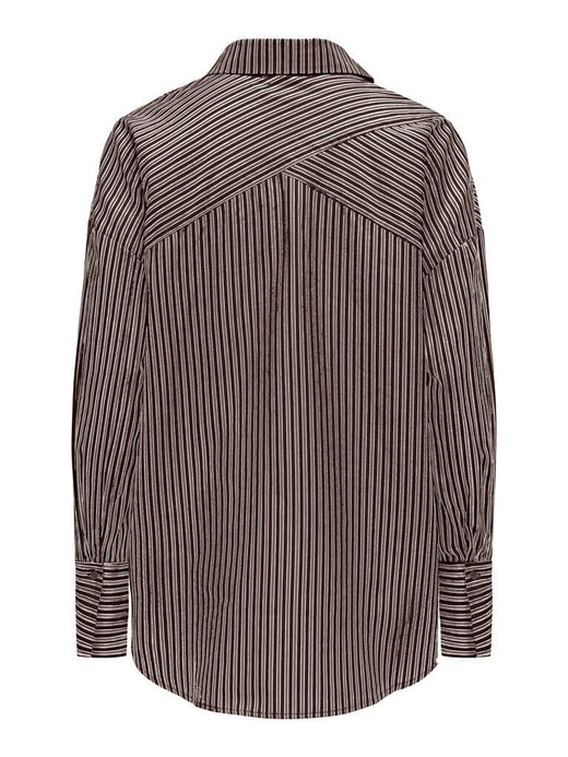 Only - Onloregon Assy L/S Shirt - 5137087 Coffee Bean Cloud Dancer+Taupe Gray Skjorter 
