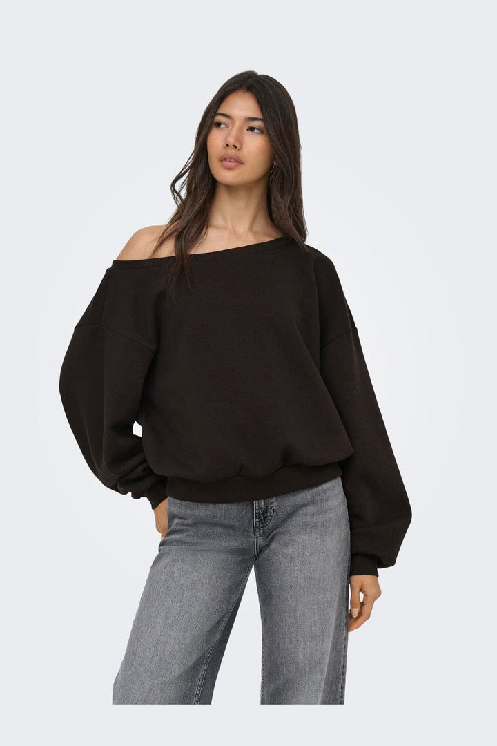 Only - Onlrhina L/S One Shoulder Swt - 5084983 Chocolate Torte