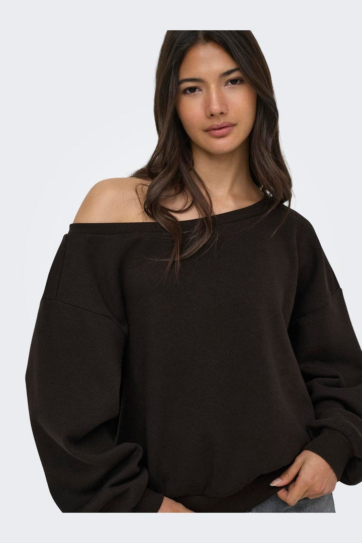 Only - Onlrhina L/S One Shoulder Swt - 5084983 Chocolate Torte