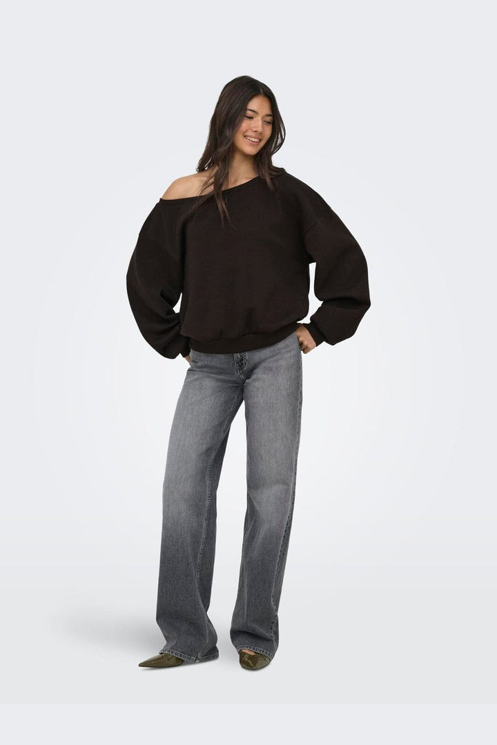 Only - Onlrhina L/S One Shoulder Swt - 5084983 Chocolate Torte