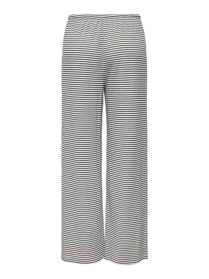 Only - Onlsaga Loose Pant - 4887145 Cloud Dancer Black Bukser 