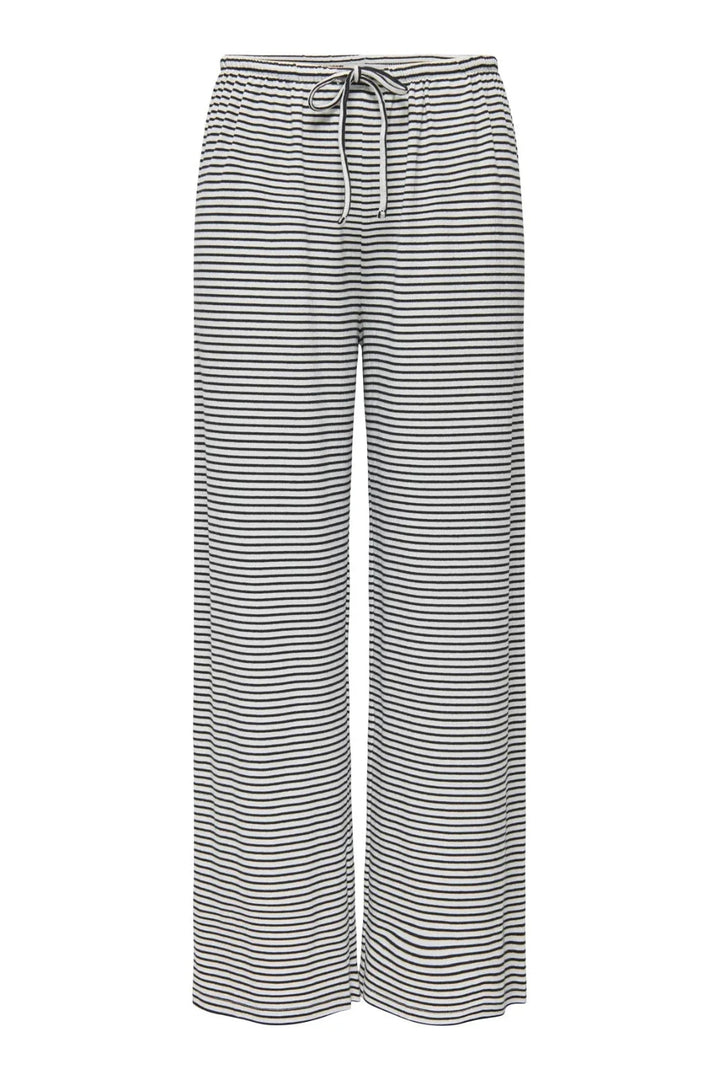 Only - Onlsaga Loose Pant - 4887145 Cloud Dancer Black Bukser 