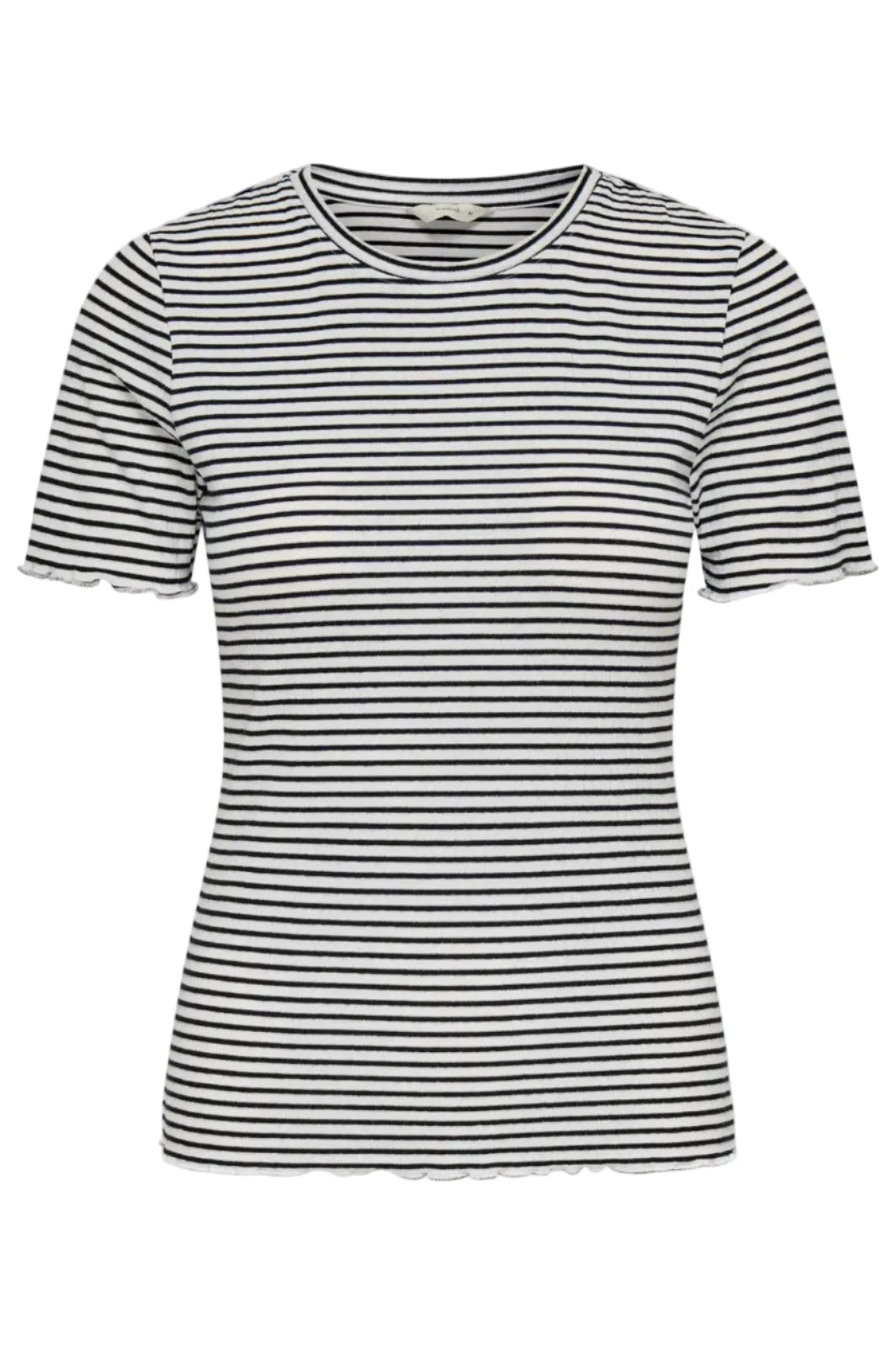 Only - Onlsaga O-Neck S/S Top - 5066462 Cloud Dancer Black T-shirts 