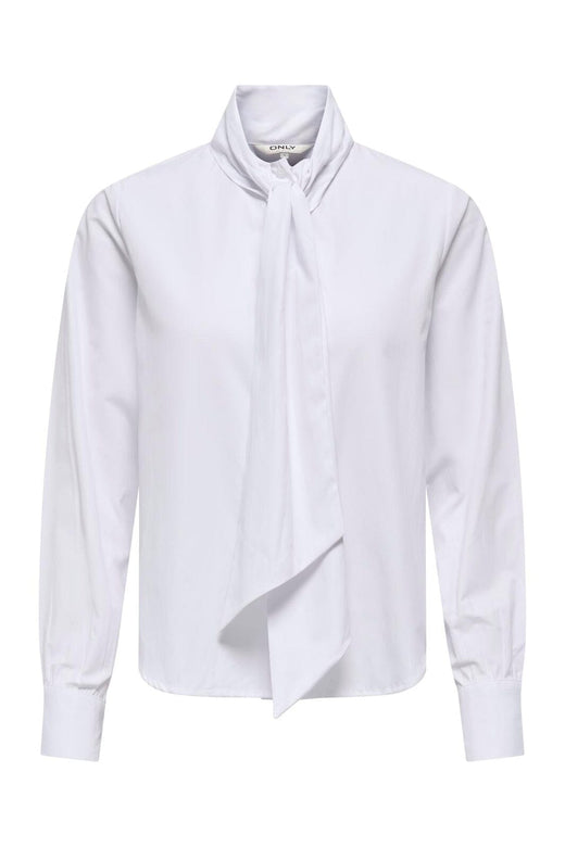 Only - Onlsaya Loris L/S Bow Shirt - 5045041 Bright White