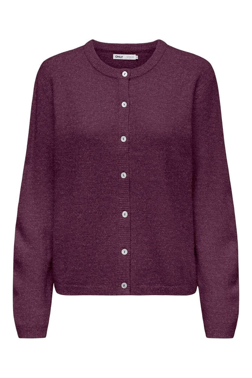 Only - Onlsimoni L/S O-Neck Cardigan Knt - 5101174 Mauve Wine Melange