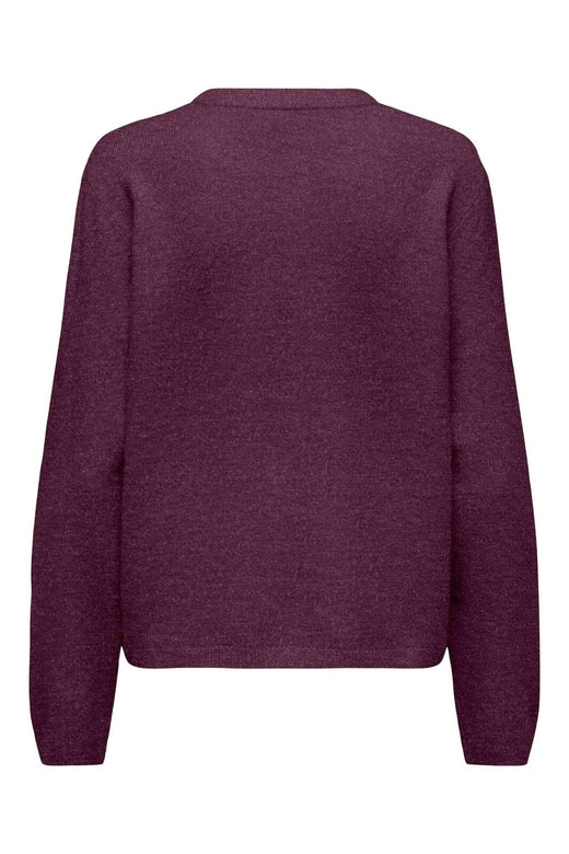 Only - Onlsimoni L/S O-Neck Cardigan Knt - 5101174 Mauve Wine Melange