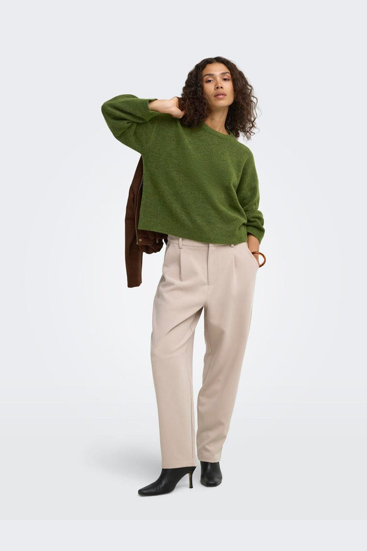 Only - Onlsimoni L/S O-Neck Pullover Knt - 5112889 Forest Night Melange