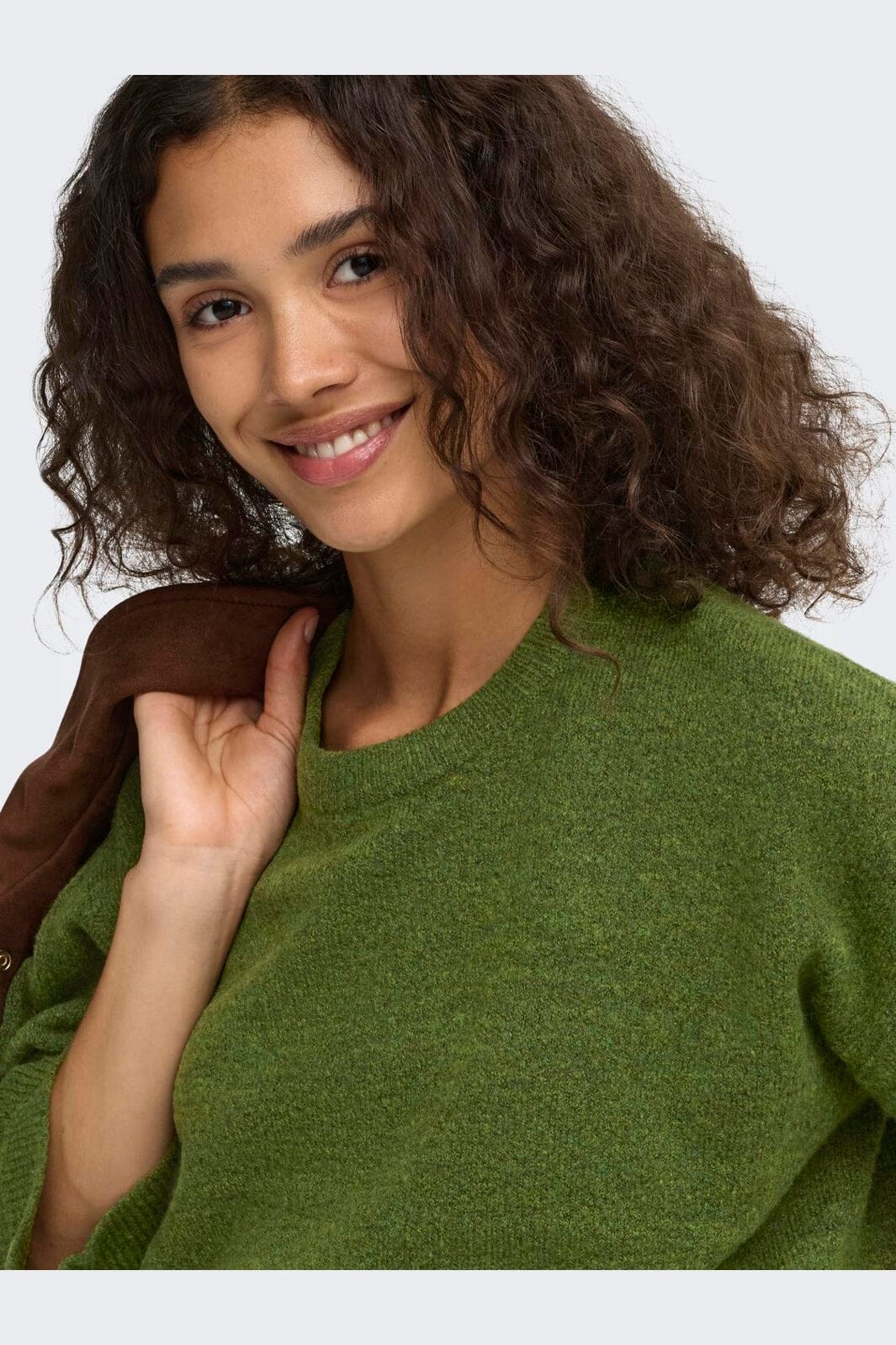 Only - Onlsimoni L/S O-Neck Pullover Knt - 5112889 Forest Night Melange