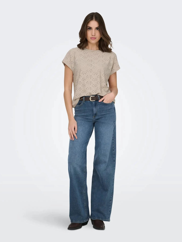 Only - Onlsmilla Life S/S Top - 4991258 Chateau Gray T-shirts 