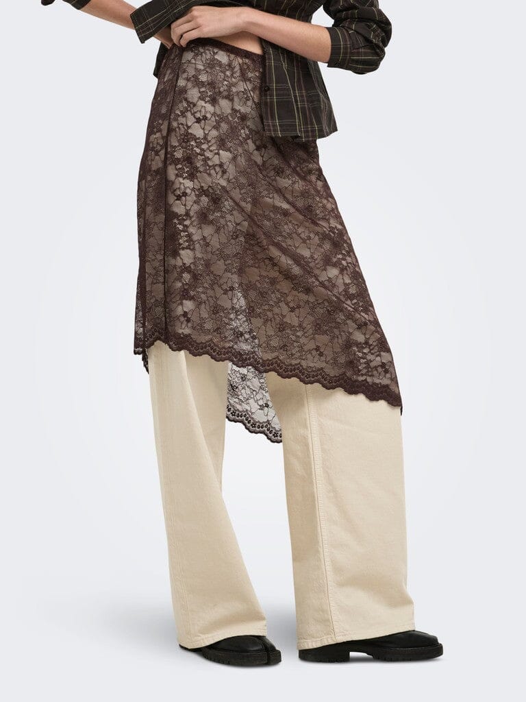 Only - Onlsoba Lace Skirt - 5090277 Coffee Bean Nederdele 