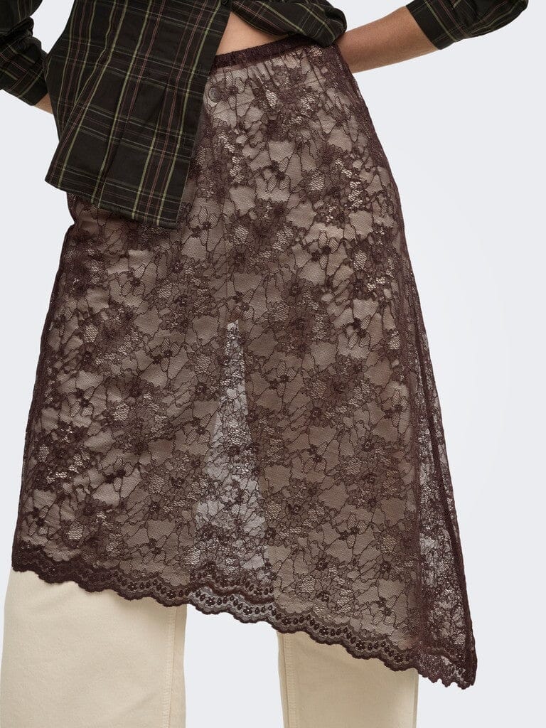 Only - Onlsoba Lace Skirt - 5090277 Coffee Bean Nederdele 