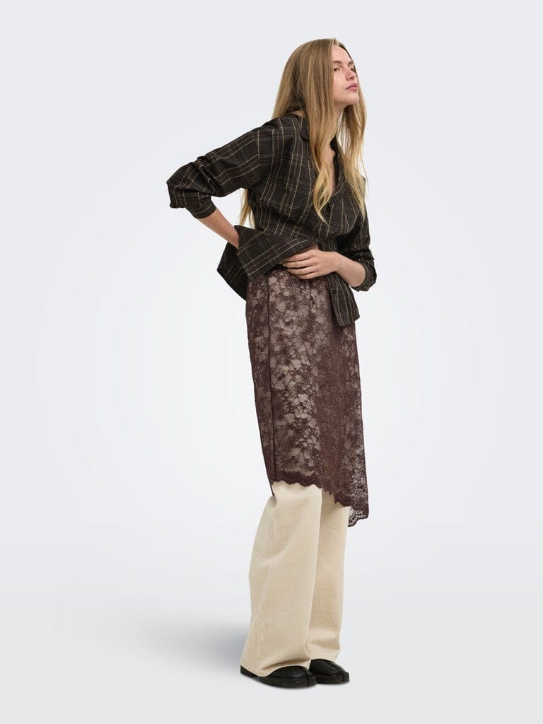 Only - Onlsoba Lace Skirt - 5090277 Coffee Bean Nederdele 