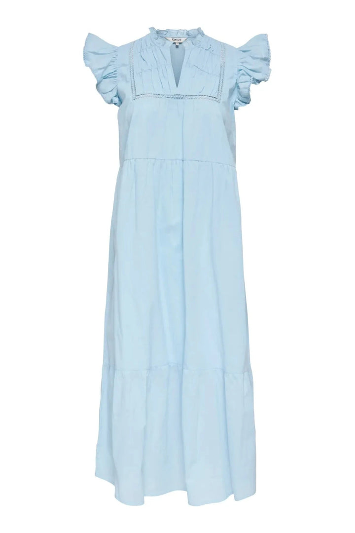 Only - Onltea-Idris S/L Frill Tape Dress - 5014281 Dream Blue Kjoler 