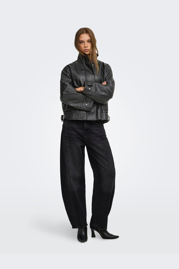 Only - Onlvani Ls Faux Leather Biker Jacket Pn - 5205108 Black