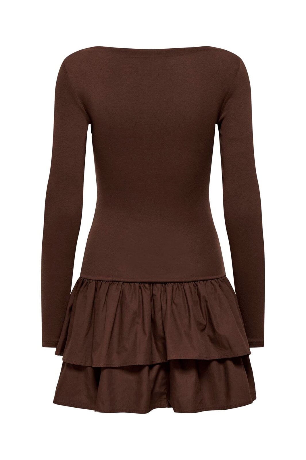 Only - Onlvega L/S Boatneck Mix Dress Box - 4978822 Chicory Coffee Chicory Coffee Woven Bottom
