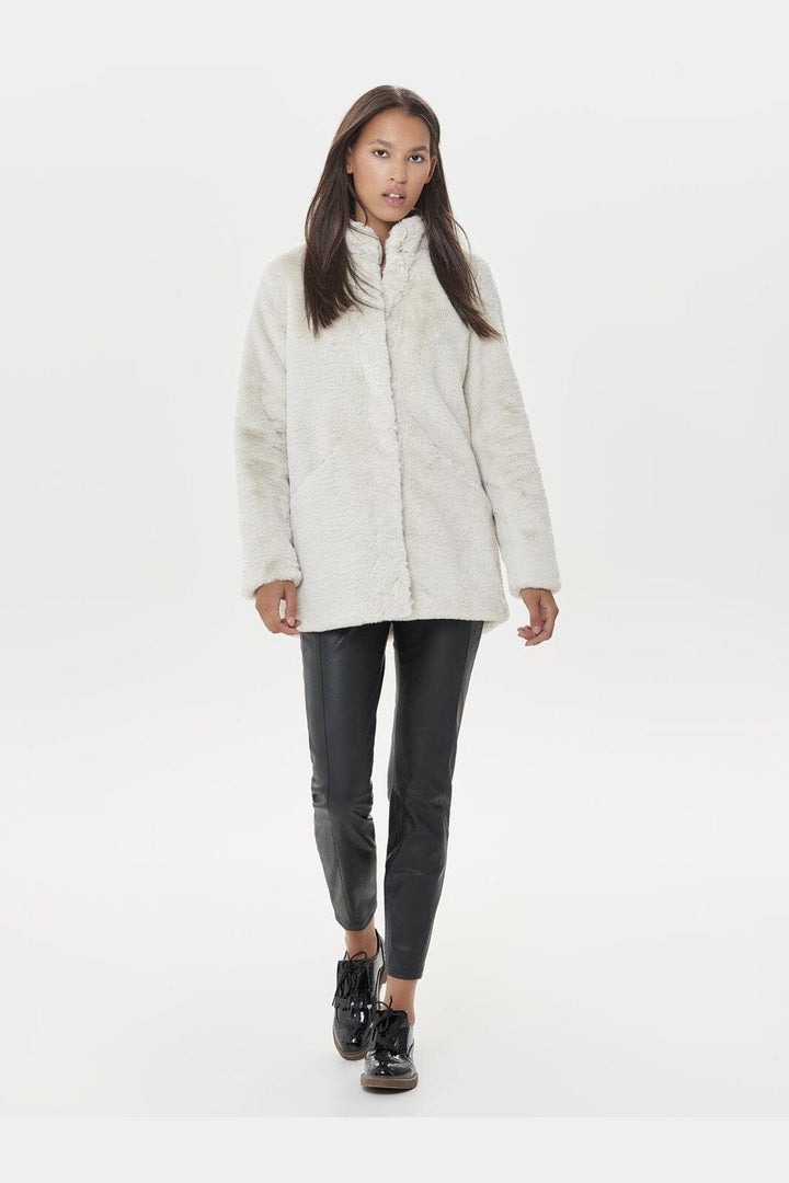 Only - Onlvida Faux Fur Coat - 2900048 Pumice Stone