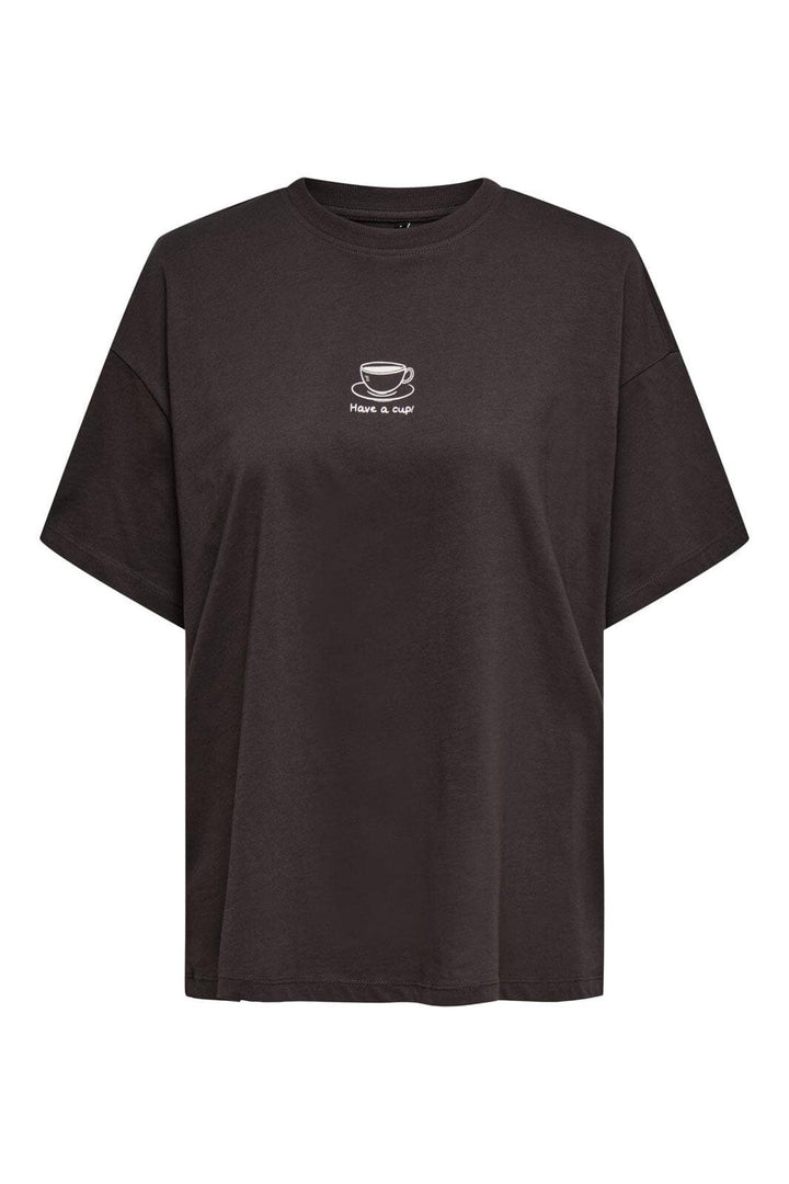 Only - Onlvivvi Life S/S Lovely Top - 4962825 Seal Brown Coffee