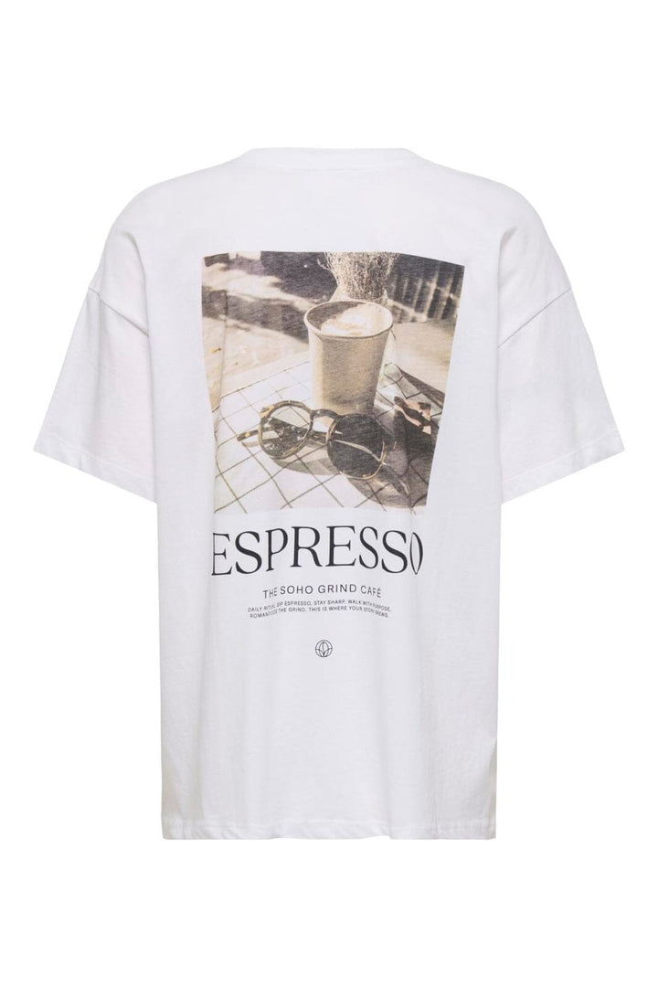 Only - Onlvivvi S/S Lovely Top - 4993436 Bright White Espresso Exotic Roots