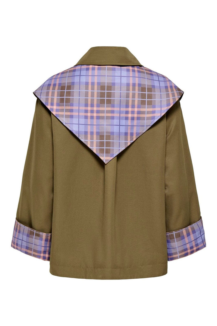 Only - Onlzenia Mix Check Scarf Jacket - 5136160 Ermine